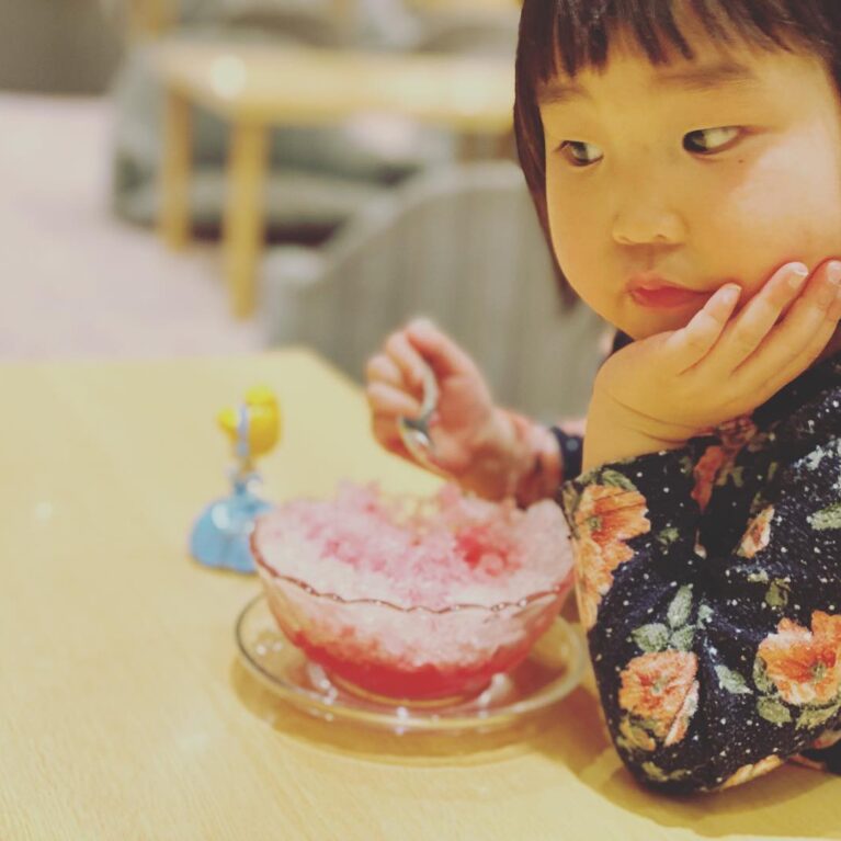 真冬の富良野でかき氷